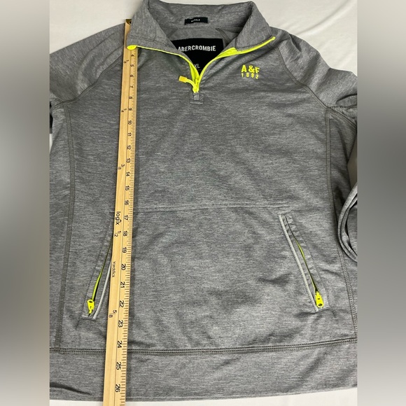 Abercrombie & Fitch Heather Gray Jacket with Neon Yellow Details - Picture 6 of 13